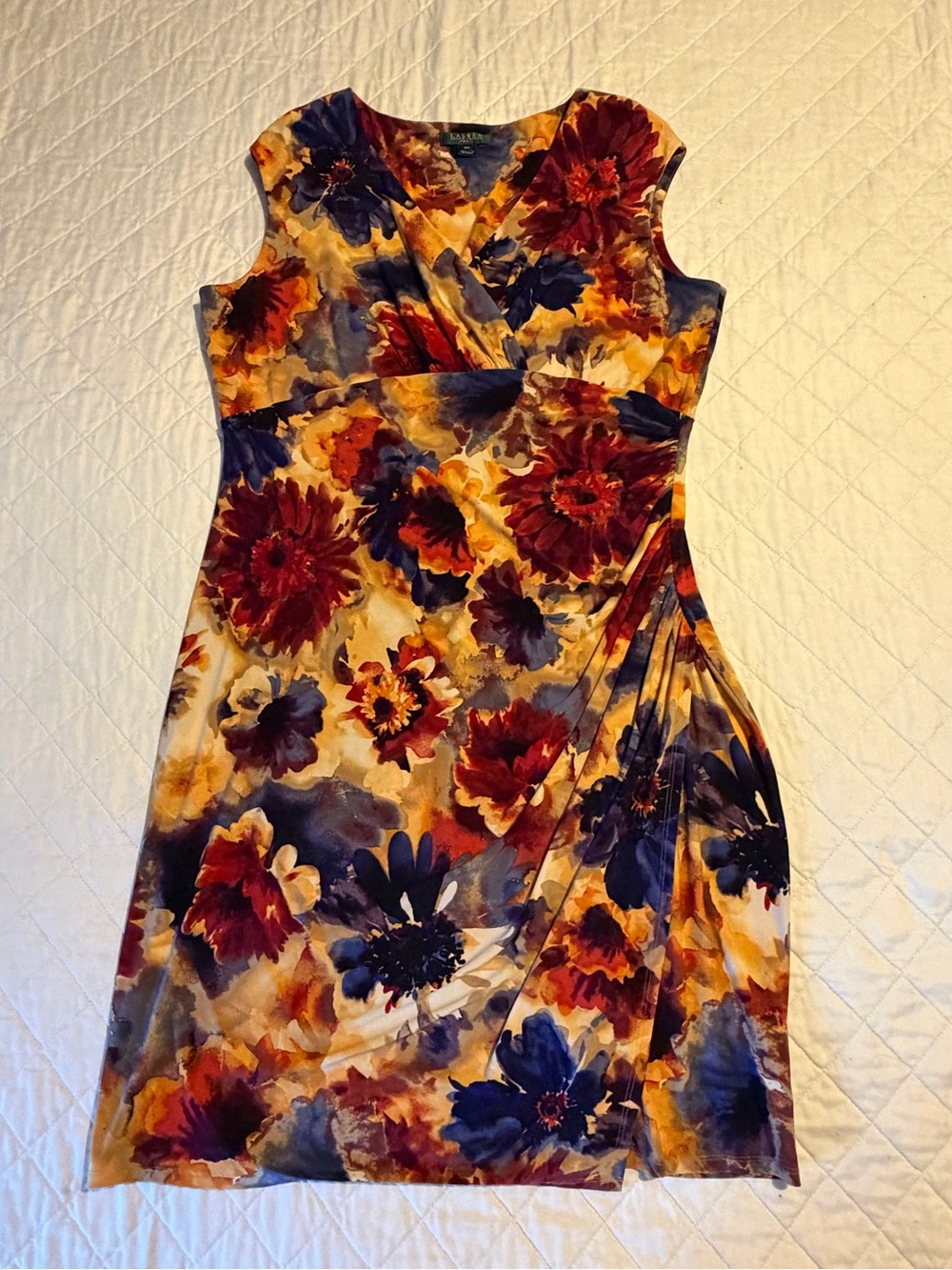 Floral V-Neck Dress in Multicolor